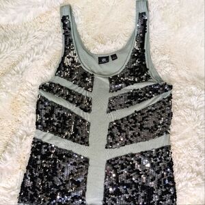 Seafoam Green w/ Silver Sequins Tank Top